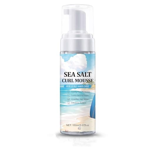 Image of Sea Salt Curl Mousse Volumizing Foam 150ml - Curl Enhancing Styling Foam For Curly Hair Definition - Texturizing Anti Frizz Hair Mousse With Aloe Vera - Lightweight Hold For Beach Waves Women Men