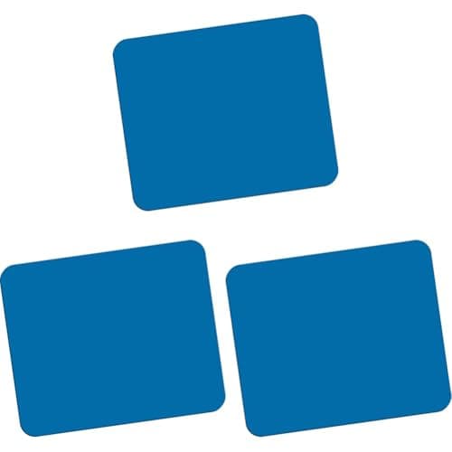 Image of Fellowes Mouse Mat with Non-Slip Rubber Base - Solid Colour Mouse Pad - Suitable for Both Optical and Laser Mice - 186 x 224 x 6mm - Blue (Pack of 3)