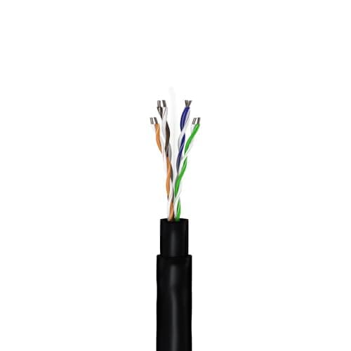 Image of Goobay 94398 CAT 6 Outdoor Network Cable Set, U/UTP, Black, 100 m Length