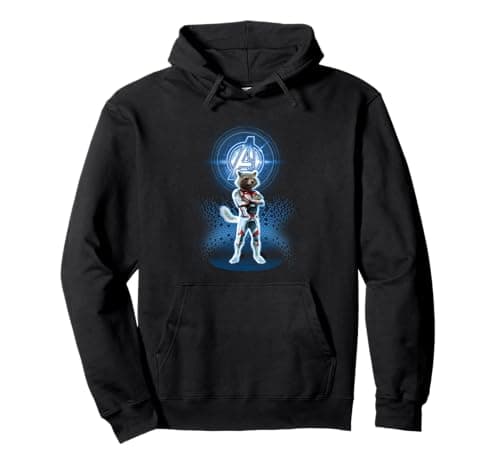 Image of Marvel Avengers Endgame Logo Rocket Quantum Suit Portrait Pullover Hoodie