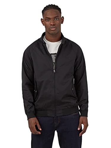 Image of Ben Sherman Men's Signature Harrington Blouson Plain Button Front Long Sleeve Jacket, Black (Black 290), Xx-Large (Manufacturer Size: XXL)