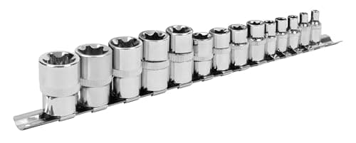 Image of Siegen by Sealey 14pc 1/4", 3/8" & 1/2" Sq Drive TRX-Star* Socket Set - E4-E24 -S01265
