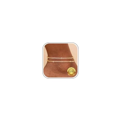 Image of Kenivira Gold Anklets - 18K Dainty Layered Waterproof Anklets for Women, Adjustable Beach Ankle Bracelets