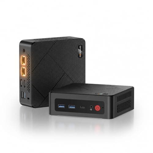 Image of BOSGAME E4 Home-Office-Mini PC, Ryzen 5 3550H (Beats N150, up to 3.7 GHz), 16 GB DDR4 RAM 512 GB NVMe SSD, Mini Computer, 4K Triple Display, HDMI, USB-C, DP, Dual LAN, Wi-Fi 5, BT 5.0, Mini Desktop