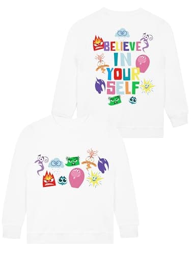 Image of Disney Inside Out 2 Movie Girls Sweatshirt | Girls' Jumpers | White 5-6 Years