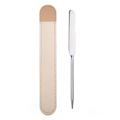 Image of XNHIU Picasso Spatula Makeup Korean Picasso Stainless Liquid Foundation Spatula with Case Cover Professional Facial Cosmetic Makeup Tool