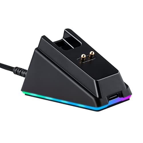 Image of RGB Charger Dock with USB Charging Cable Compatible for Razer Basilisk/Viper Ultimate/Naga Pro/deathadder v2 Pro Mouse (With RGB lights)