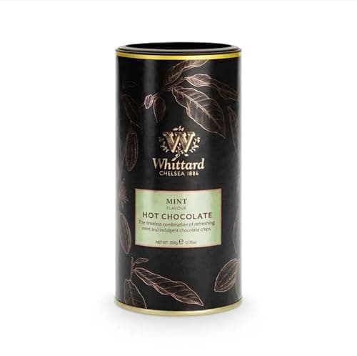 Image of Whittard Chelsea Mint Hot Chocolate, Premium Flavoured Drinking Chocolate with Chocolate Chips, 350g