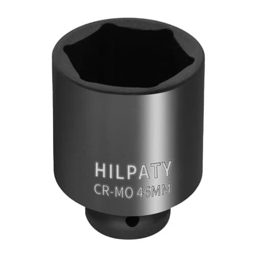 Image of Hlipaty Impact Socket 46mm, 1/2" Square Drive 6 Point Cr-Mo Deep Socket, 78mm Length