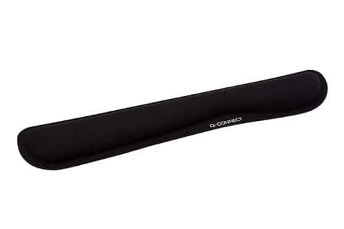 Image of Q-Connect KF03684 Keyboard Wrist Rest Gel Black Ergonomic Wrist Rest Wrist Rest with Memory 45.5 x 8.5 x 2 cm