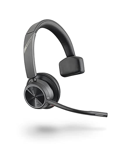 Image of Poly - Voyager 4310 UC Wireless Headset (Plantronics) - Single-Ear Headset with Boom Mic - Connect to PC/Mac via USB-C Bluetooth Adapter, Cell Phone via Bluetooth - Works with Teams, Zoom & More