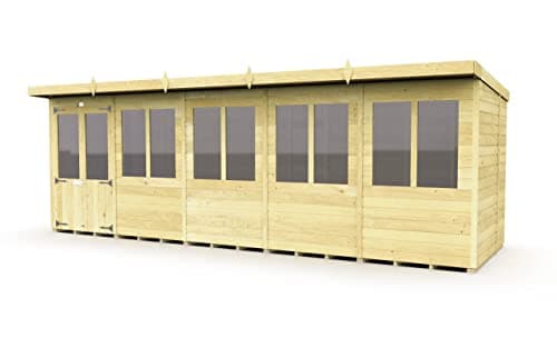 Image of Total Sheds 20x6 Pent Summer House Double Doors Fast 2-5 Days Delivery Anywhere In The U.K