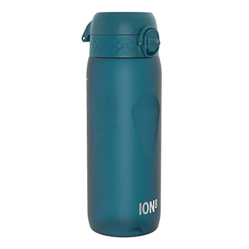 Image of Ion8 Sports Water Bottle, 750 ml/24 oz, Leak Proof, Easy to Open, Secure Lock, Dishwasher Safe, BPA Free, Flip Cover, Carry Handle, Soft Touch Contoured Grip, Easy Clean, Odour Free, Teal
