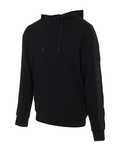 Image of Emporio Armani MAN'S BASIC TERRY HOODIE SWEATSHIRT BLACK M