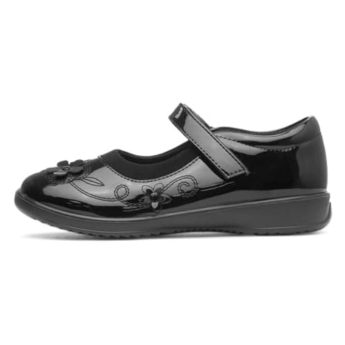 Image of Walkright Collins Girls Black Patent School Shoe - Size 12 Child UK - Black