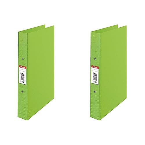 Image of Esselte 2 Ring Binder, PP, Holds up to 190 Sheets, 42 mm Spine, 50003 - A4, Green (Pack of 2)