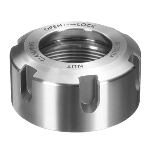 Image of sourcing map ER32-UM(M40) Type Collet Clamping Nut with Dynamic Balance Holes 40Cr Alloy Steel for CNC Machine Chuck Lathe Milling Tools Holder, Bright Silver
