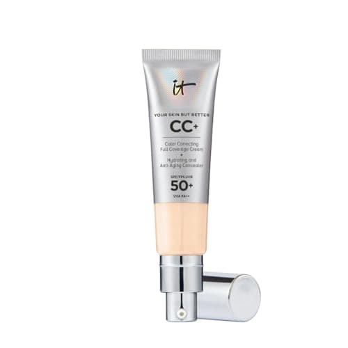 Image of IT Cosmetics CC+ Cream SPF 50+ Full-Coverage CC Foundation, Hydrating Skincare, With Hyaluronic Acid, Niacinamide & Vitamin E for a Radiant Finish, Your Skin But Better, Shade: Fair Warm, 32ml