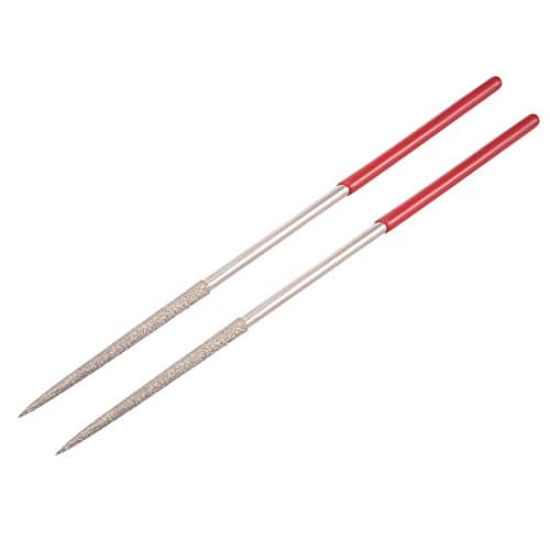 Image of Sourcingmap 2pcs Round Diamond Needles File 3mm x 140mm 150 Grit for Metal Glass Wood Stone Grinding Polishing Engraving