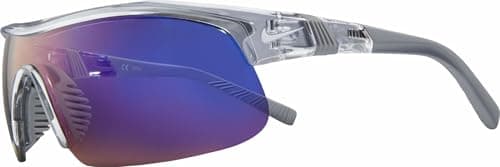 Image of Nike Unisex Sunglasses, Shiny Wolf Grey/Blue Mirror, One Size