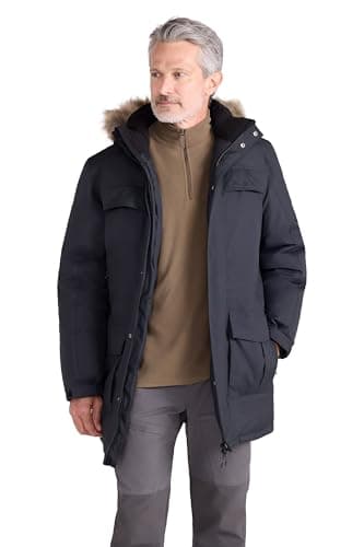 Image of Mountain Warehouse Antarctic Extreme Down Mens Waterproof Jacket - Quick Drying & Breathable Puffer Coat with Adjustable Waist - Ideal for Travelling, Outdoors Charcoal M