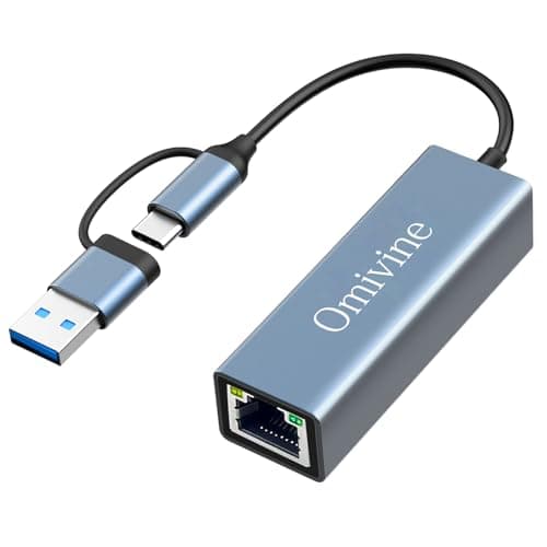 Image of USB 3.0 to Ethernet Adapter with USB-C to RJ45 Gigabit LAN 1000 Mbps Wired Network, Ethernet to Type-C 10/100/1000Mbps Network Adapter for Windows XP, MAC OS, Linux, VISTA 7 8 10 11 and more