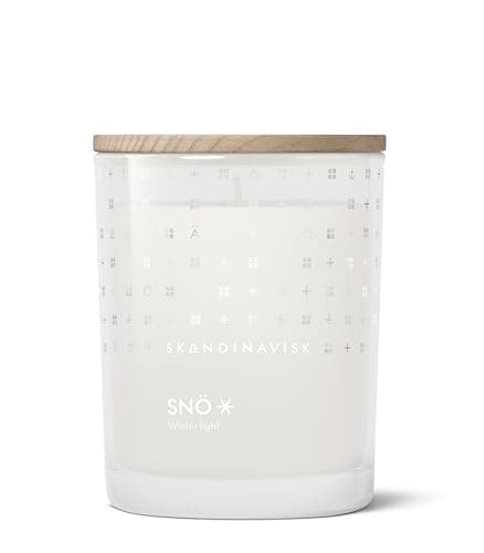 Image of Skandinavisk SNÖ 'Snow' Scented Candle, Special Edition, Scent Notes: Frozen Forests and Frosted Berries, The Sharp Breath of Subzero Skies, Vegan Formula, 200 g