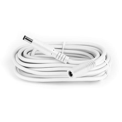 Image of Security-01 5m DC Power Extension Cable, Plug 5.5mm x 2.1mm, Male to Female Plug, DC 5V 6V 9V 12V 24V for Security Cameras, DVR,Router,Printer,LED Strip, White