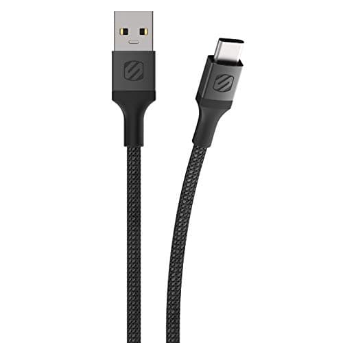 Image of SCOSCHE Strikeline Premium Braided USB to Type-C Charging Sync Cable 0.3m Black