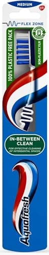 Image of Aquafresh, Toothbrush, Flex Zone, In Between Clean, Medium, Pack of 6