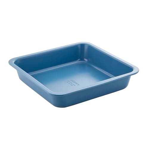 Image of Wiltshire Colour Rush Square Cake Pan, Marine Blue, PFOA PTFE Free, Robust Cake Pan, Non-Stick Coating, Coated Baking Pie Tin, Cake Mould, Sheet Steel Bakeware, 25x5.5cm, Internal Cake Size 23x5cm