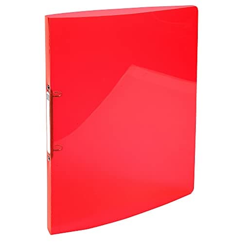 Image of Exacompta - Ref. 54675E - Iderama flexible PP binder - 2 round rings, diameter 15 mm - Spine 20 mm - External dimensions: 32 x 25 cm - A4 file format - Colour: red