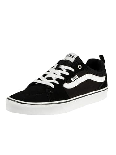 Image of Vans Mens Size 9, Filmore Sneaker Black & White Suede & Mesh Canvas Lace Up Shoes, Low Top Men's Trainers, Lightweight Men's Shoes Active Wear Range (9 UK)