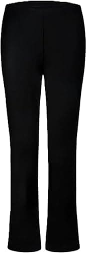 Image of USNA Women’s Ribbed Bootleg Trousers, High Rise Stretch, Elasticated Waist, Work Wear Pull ON Bottoms Plus Sizes 8-24 (UK, Numeric, 14, Regular, Regular, Black)