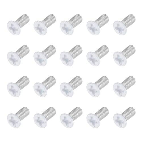 Image of sourcing map M2.5 x 6mm Flat Countersunk Head Machine Screws 304 Stainless Steel Full Thread Phillips Drive Cross Screw for Furniture Connection Electrical Appliances (White, Pack of 20)