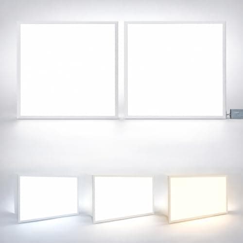 Image of Brightex LED Panel Light 600x600mm 40W 3600LM Ultra Bright Drop Ceiling Light 3CCT Selectable 3500K 4000K 6500K Recessed Suspended Office LED Panel | Commercial Ceiling Light with Driver Pack of 2