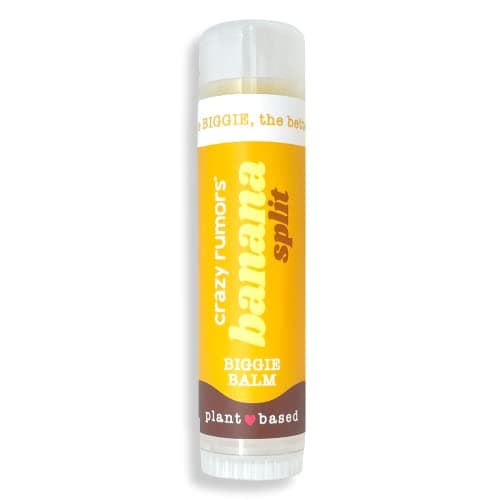 Image of Crazy Rumors Banana Split BIGGIE Soothing Lip Balm Stick for Dry Lips, 4 X bigger size, 100% Natural & Vegan