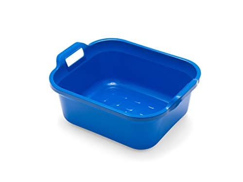 Image of Addis 517951 Large Rectangular 10 Litre Washing Up Bowl with Handles, Cobalt Blue, 39 x 32 x 14 cm