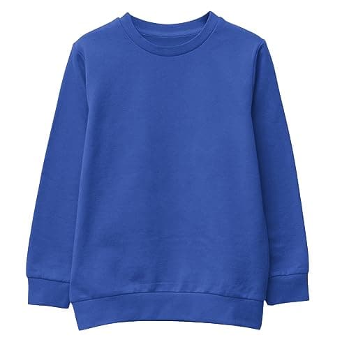 Image of L S U Unisex SweatShirt Boys Girls Fleece Jumper Classic Crew Neck Long Sleeve School Uniform Sweater RBL 15-16 (M) Royal Blue