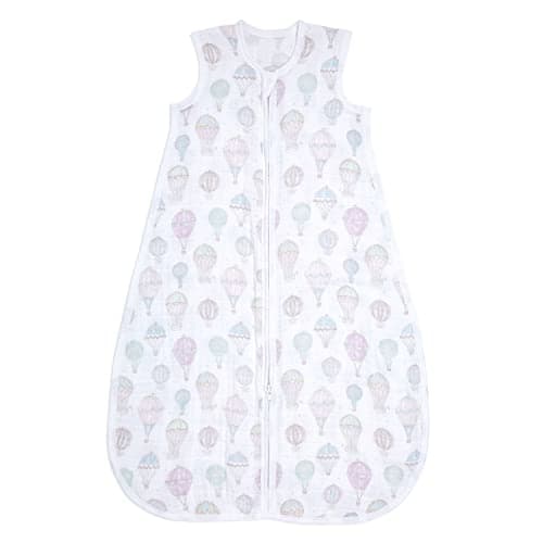 Image of aden + anais above the clouds Sleeping Bag -Pack of 1 | 100% Wearable Organic Cotton Muslin Sleep Sack | Soft & Lightweight Unisex Baby Zipper Grow Bag & |6-18 Months |Newborn & Infant, (AA1298)