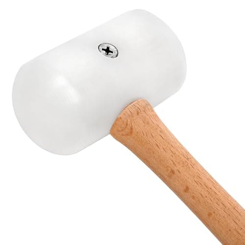 Image of The Beadsmith Double-Sided Nylon Hammer - Double Plastic Non-Marring Mallet, 10.5 Inches, Two-Sided 2 oz Head w/ 1.5-Inch Flat and Domed Faces
