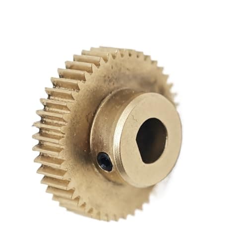 Image of Cabluandry 0.5 Module 53 Teeth Copper Straight Teeth Pinion D Shape Bore Spur Gear with Step 0.5M 53T Cylindrical Spur Gear Straight(8x7.5mm D bore)