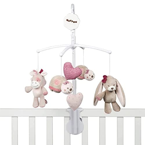 Image of Nattou Musical Mobile, Nina, Jade and Lili, "La-Le-Lu" Melody, 37 x 31 x 9 cm, Beige-Pink-White, 987240