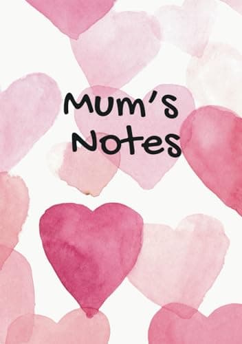 Image of Mum's Notes Notebook Pink and White Heart Mum Gift: A beautiful 100-page, lined A5 personalised hearts notepad present for a lovely Mum - Journal, To-Do Lists Diary Planner