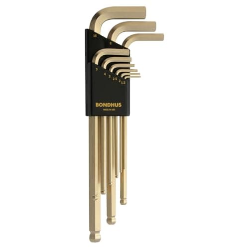 Image of Bondhus 38099 GoldGuard Ballpoint L-Wrench, Gold, WS: 1.5, 2, 2.5, 3, 4, 5, 6, 8 und 10mm