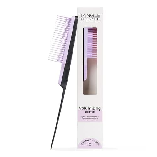 Image of Tangle Teezer The Ultimate Volumizer Hairbrush for All Hair Types - Adds Height, Texture & Volume - Gentle Comb for Back Combing Minimises Damage - Black & Lilac