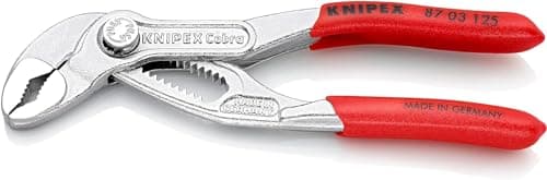 Image of KNIPEX Cobra High-Tech Water Pump Pliers Chrome-Plated with Non-Slip Plastic Coating 125 mm, 87 03 125