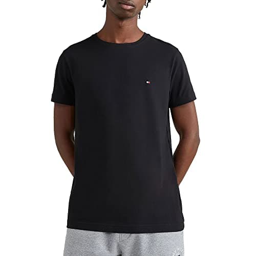 Image of Tommy Hilfiger Men’s Short Sleeve Core Stretch Slim Fit T-Shirt, Black (Black), S