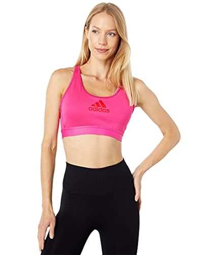 Image of adidas Women's Standard Don't Rest Alphaskin Bra, Team Real Magenta/Vivid Red, X-Large