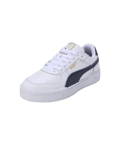Image of PUMA Men's Basket Classic Patent Embossed Trainers, Puma White Club Navy, 10 UK